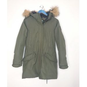 Roots Canada Green Portage Hooded Parka Jacket